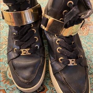 Michael Kors Women High Top Sneakers Black